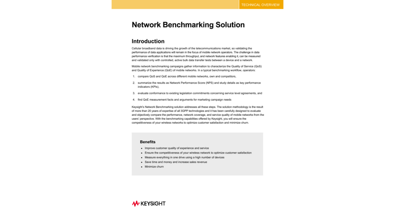 Network Benchmarking Solution